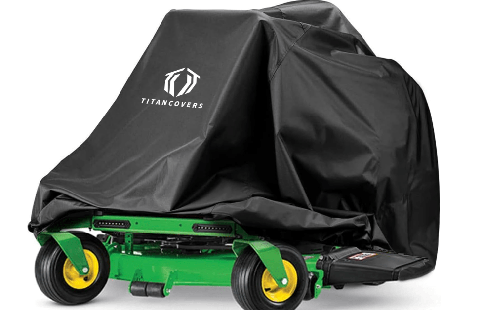 TITANCOVERS Zero Turn Mower Cover, Lawnmower Cover, Universal Fit Covers | Waterproof Heavy Duty 600D Polyester Oxford, Fit for John Deere