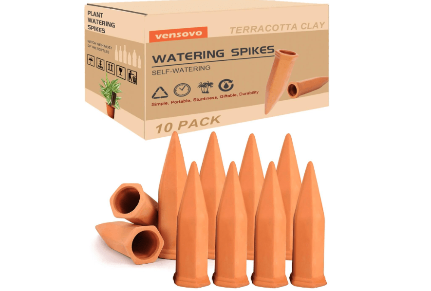 vensovo 10pcs Terracotta Watering Spikes | Automatic Self Watering Stakes, Plant Watering Devices for Wine Bottles Recycled Bottles