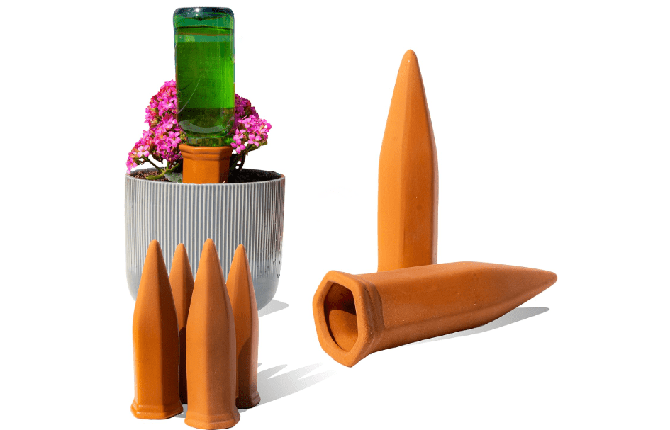 
Reifier 6-Pack Natural Self Watering Spikes - Terracotta - Automatic Plant Waterer for Indoor & Outdoor
