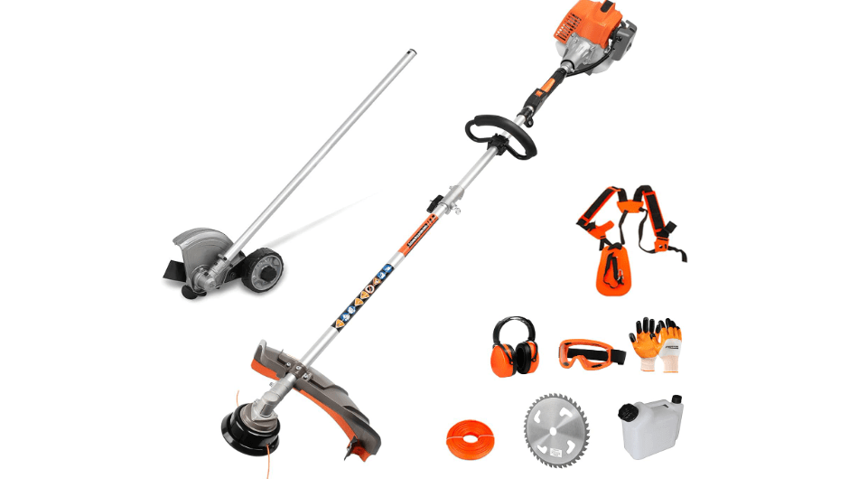
PROYAMA 26cc Gas Powered Weed Eater Wacker, String Trimmer, Brush Cutter | 3 in 1 Gas Power Lightweight Grass Trimmer , 17in Cutting Width with Shoulder