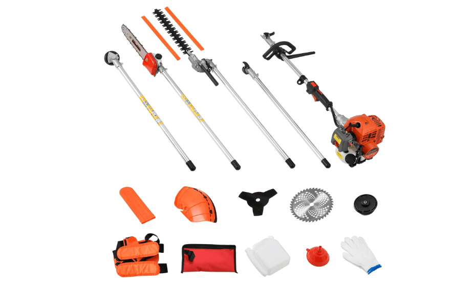 
41.5cc Gas Hedge Trimmer Weed Eater 5 in 1 Multi Functional Trimming Tools | Gas Weed Wacker Pole Saw for Tree Trimming Brush Cutter String Trimmer Lawn Edger