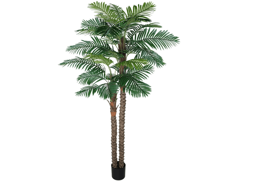 
8FT Artificial Palm Trees for Outdoors UV-Resistant Large Silk Fake Plants | Realistic Tropical Plants Indoor and Outdoor Fake Palm Tree Decor for Outside