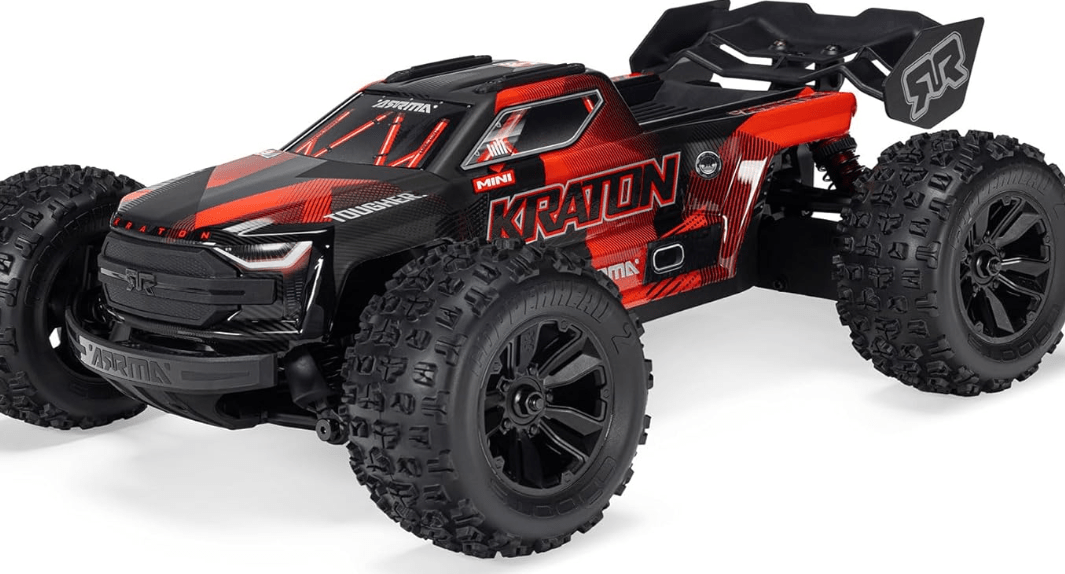 
ARRMA 1/16 Mini Kraton 3S DSC 4X4 RTR Brushless RC Speed Truck, Black/Red | RC Car, Battery and Charger Not Included ARA2508T1