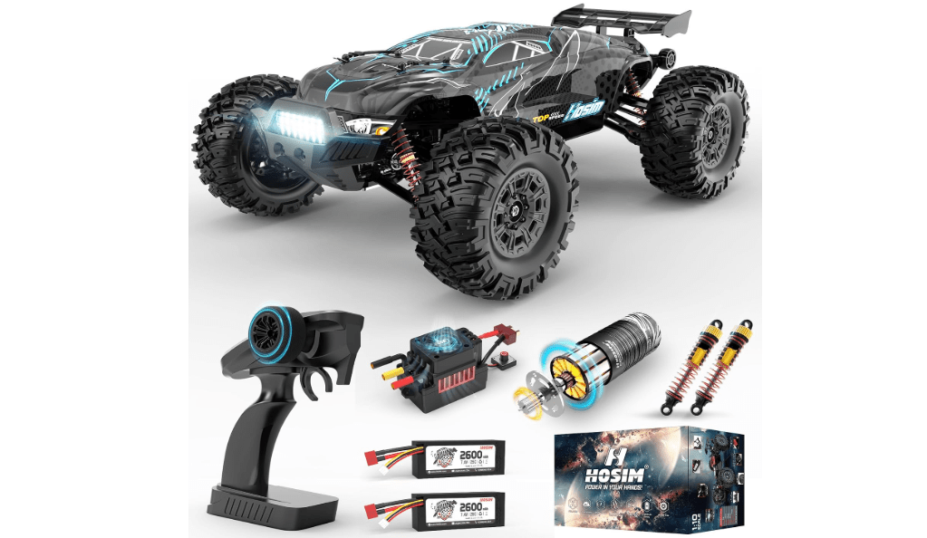 
Hosim 1/10 Off Road RC Cars Fast 68KM/H, RTR Brushless RC Car for Adults | High Speed Monster Truck Hobby Remote Control Car, Waterproof RC