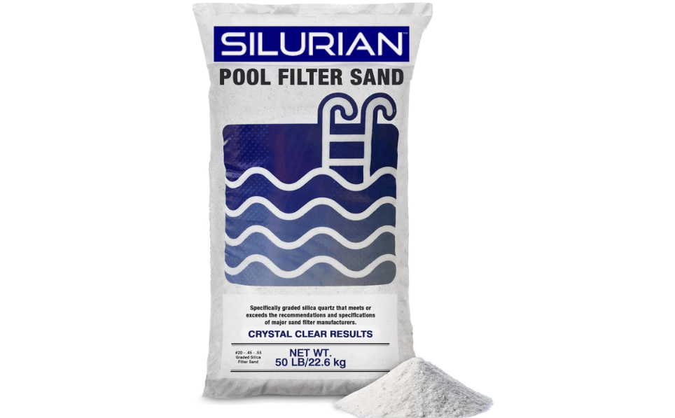
U.S. Silica Silurian 20 Grade Angular Swimming Pool Filter Sand, 50 lb Bag | Washed & Screened Silica Sand for Above Ground & Inground Pools