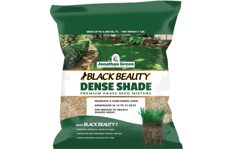 Jonathan Green (10620) Black Beauty Dense Shade Grass Seed - Cool Season Lawn Seed (7 lb) | Grows Well in Medium to Densely Shaded Areas