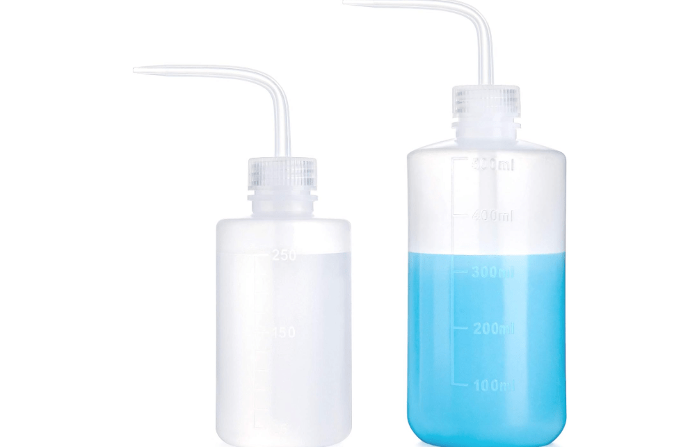 Mkono 2 Pack Squeeze Succulent Watering Bottle, 250ML & 500ML Waterer Can | Small White Can,Bend Mouth Precise Pouring, for Seedlings & African