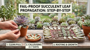leaf propagation for succulents step-by-step