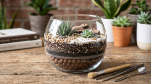 mini succulent terrarium layering techniques