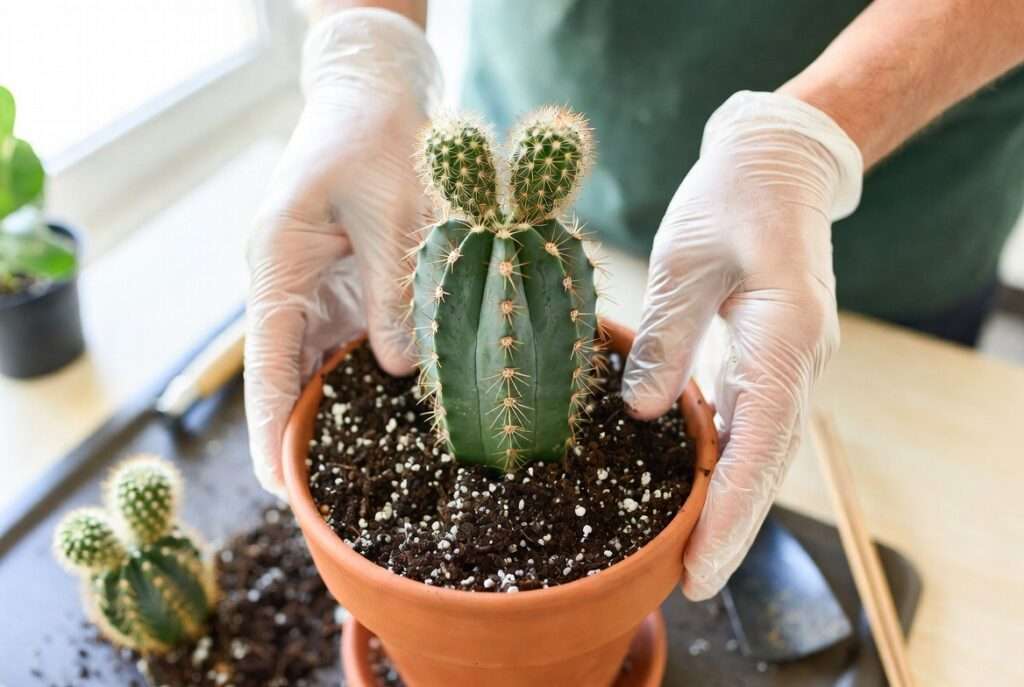 repotting cactus plants