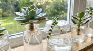 water propagation of succulent cuttings