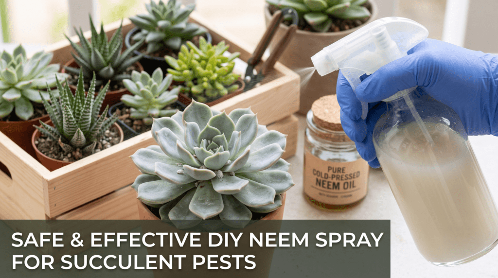 DIY neem oil spray for succulent pests