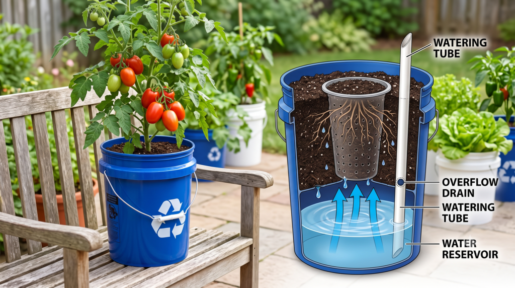 DIY self-watering planters for vegetables