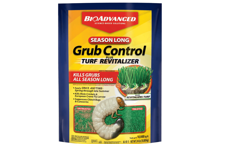 BioAdvanced Season Long Grub Control Plus Turf Revitalizer Granules - 24 lb | Kills Grubs, Mole Crickets, and More