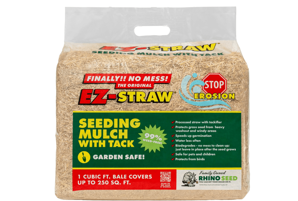 
EZ Straw Seeding Mulch with Tack - Biodegradable Processed Straw, 1 cu. ft. Bale (Covers 250 sq. ft.