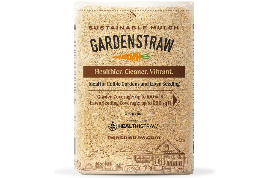 
HealthiStraw GardenStraw, 3 cu ft (20 lbs) All-Natural Mulch for Gardens, Vegetables & Lawn Seeding – Water-Conserving Wheat Straw – Thoroughly