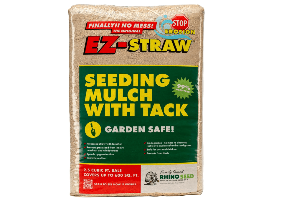 
EZ-Straw Seeding Mulch with Tackifier - Biodegradable Organic Processed Straw a 2.5 CU FT Bale (Covers up to 500