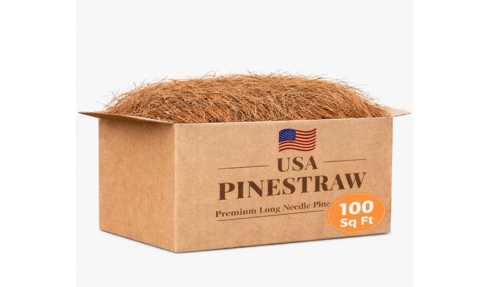 
Long Needle Pine Straw Mulch - 100 Sqft Coverage 1 Set - Premium USA Harvested PineStraw for Landscaping, Weed Control, Moisture Retention & Erosion