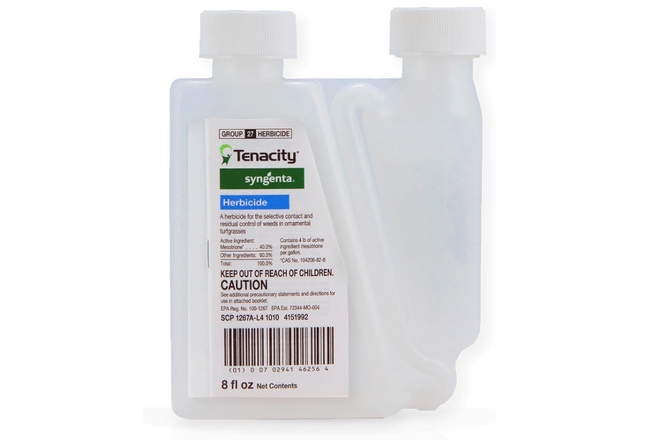 Syngenta Tenacity Herbicide - Pre-Emergent and Post-Emergent Weed Control, 8-oz. Liquid Weed Killer for Lawns and Turf Grasses, Active Ingredient Mesotrione