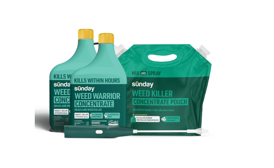 Sunday Weed Warrior, Organic Weed & Grass Killer Concentrate Kit, 2-Pack | Herbicidal Soap Kills Dandelion, Crabgrass, Clover & Moss