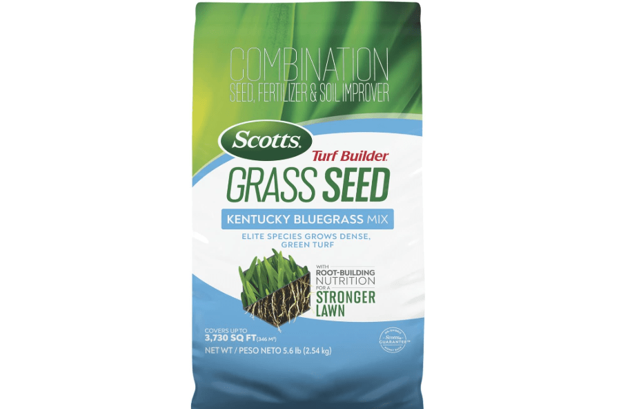 
Scotts Turf Builder Grass Seed Kentucky Bluegrass Mix, 5.6 lbs. | Grass Seed Plus Lawn Fertilizer and Soil Improver, Grows Dense, Green Turf, Covers