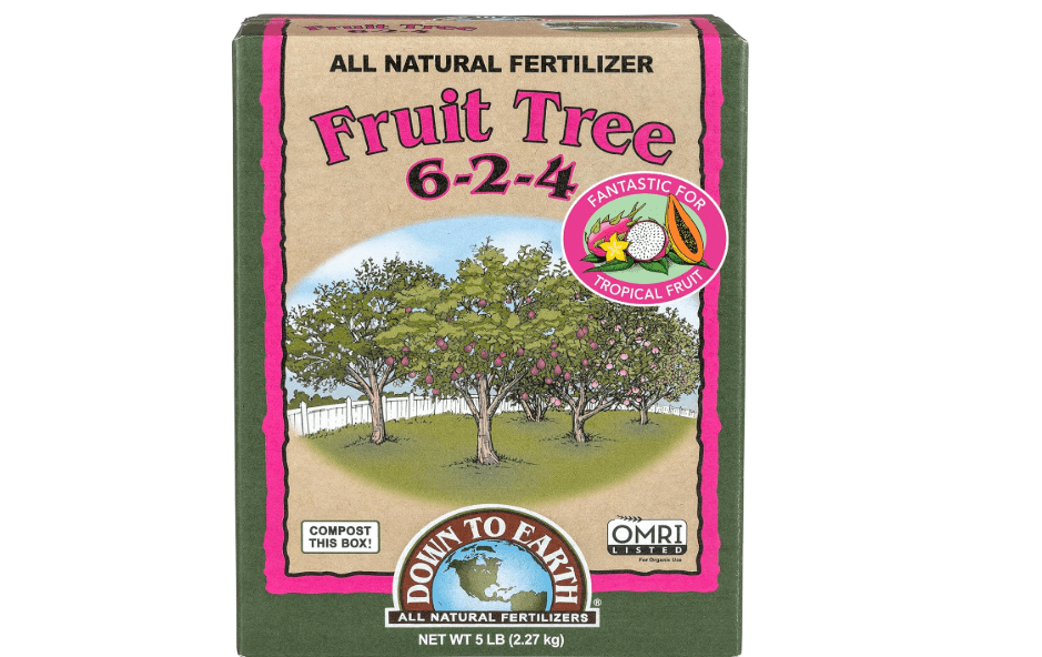 Down To Earth All Natural Fertilizers Organic Fruit Tree - 6-2-4, 5 lb | Plant Food for Apples, Pears, Plums, Cherries, Peaches, Tropical Fruit