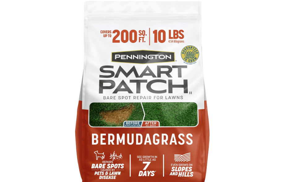 
Pennington Smart Patch Bermuda Grass Seed, 10 lb, Bare Spot Repair with Mulch and Fertilizer