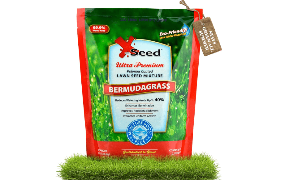 
X-Seed Moisture Boost Plus Bermuda Grass Seed for Lawn, Grows Thick in Full Sunlight, Drought & Heat Tolerant, Uses Less Water Than Other Grasses