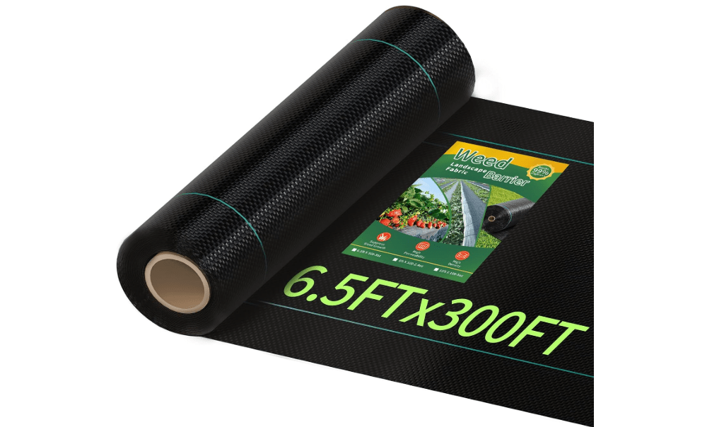 Pterying 6.5x300ft Weed Barrier Fabric, 3oz Heavy Duty for Garden Driveway | Outdoor Ground Cover for Yard, Woven Polypropylene, Blocks Weeds