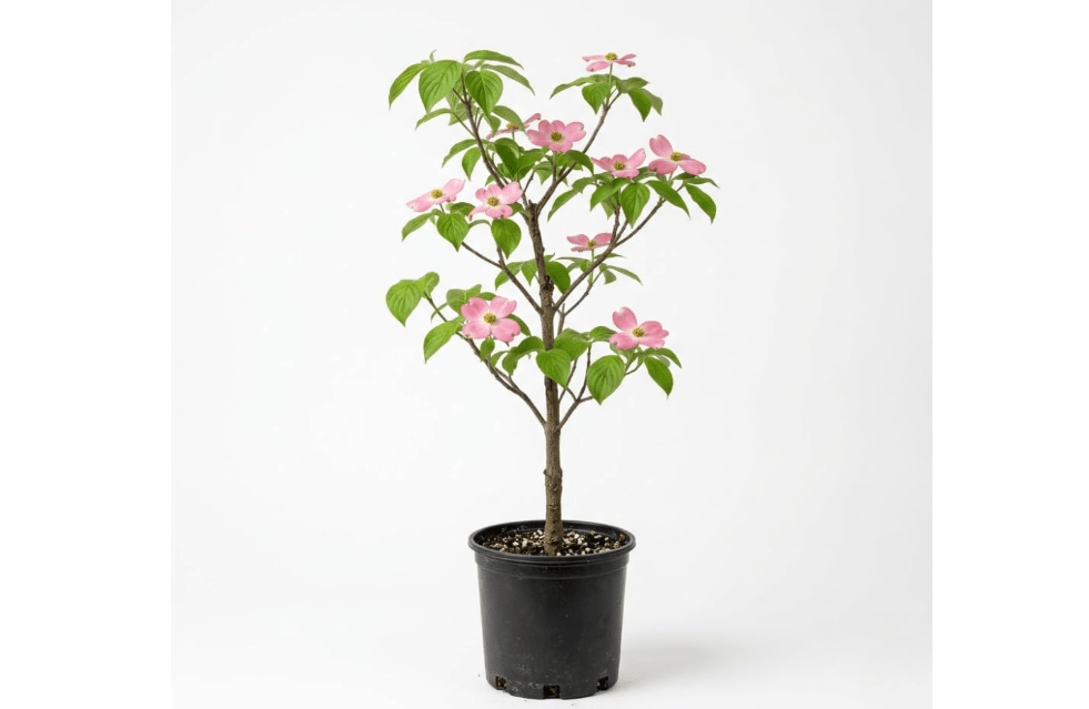Pink Dogwood Tree Live Plant, 6-12 Inch Tall in Quart Pot, Pink Flowering Ornamental Tree, Cold-Hardy Flowering Shrub for Sun or Shade