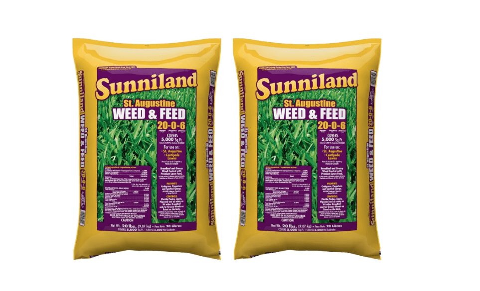 Sunniland St. Augustine Lawn Fertilizer 20-0-6 – Slow Release Nitrogen Granular Lawn Food – Covers 5,000 sq ft per Bag – Phosphorus Free Turf Fertilizer