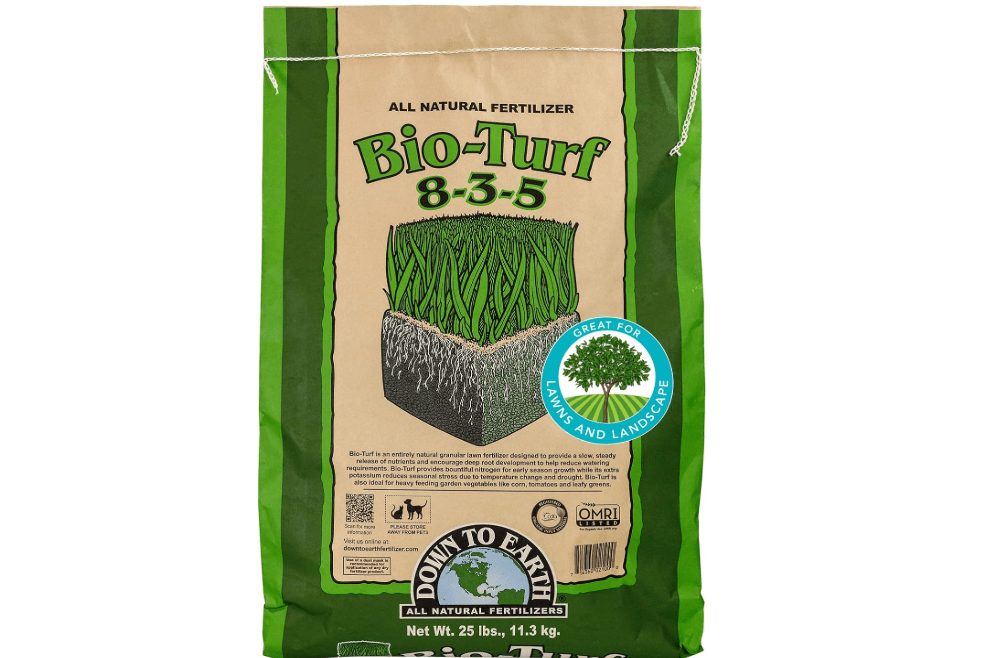 Down To Earth All Natural Fertilizers Organic Bio-Turf - 8-3-5, 25 lb | Granular Lawn Food for Grass, Landscape, Ornamentals, Works with Lawn Spreaders