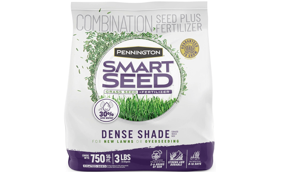 Pennington Smart Seed Dense Shade Mix, Grass Seeds for Lawn, 4/3 lb | Grass seed for shade with tall fescue and fine fescue, needs 2-6 hours of sun, results