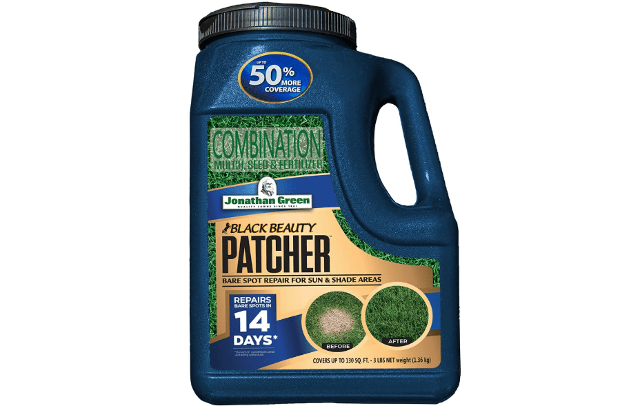 Jonathan Green (10450) Black Beauty Patcher Lawn Bare Spot Repair for Sun & Shade Areas - Cool Season Grass Seed, Fertilizer,