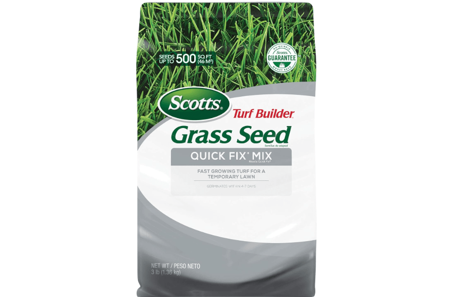 Scotts Turf Builder Grass Seed Quick Fix Mix, 3 lbs. | Fast Growing Turf for a Temporary Lawn, Geminates within 4-7 Days
