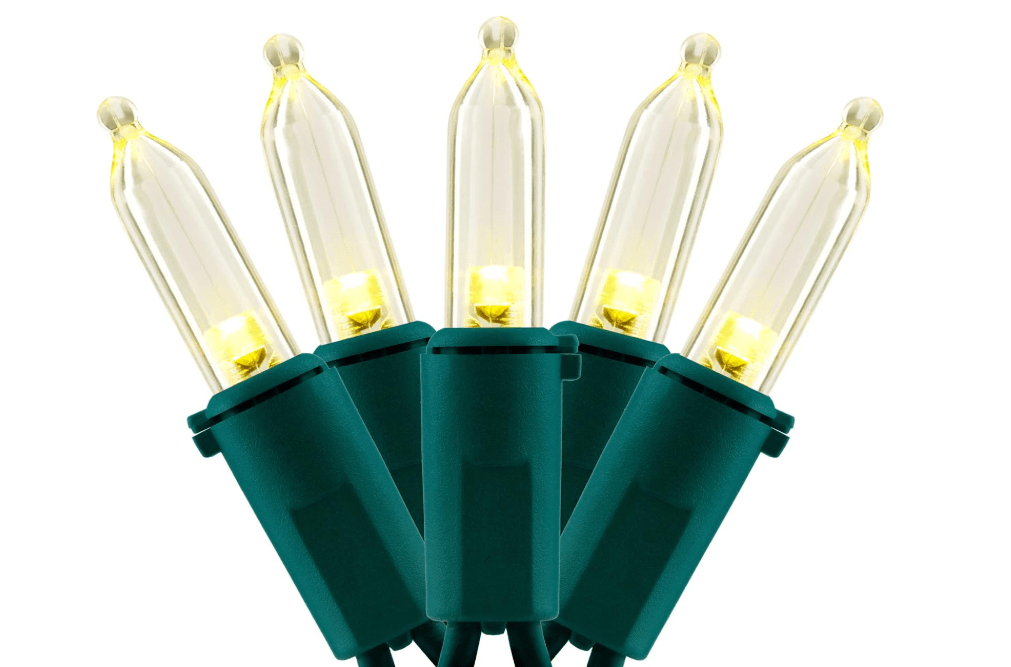 YULETIME 200 Warm White LED Christmas Lights, 66 ft Green Wire String Light | Soft Warm White, Stay Lit, End-to-End Connectable, UL Certified, Commercial