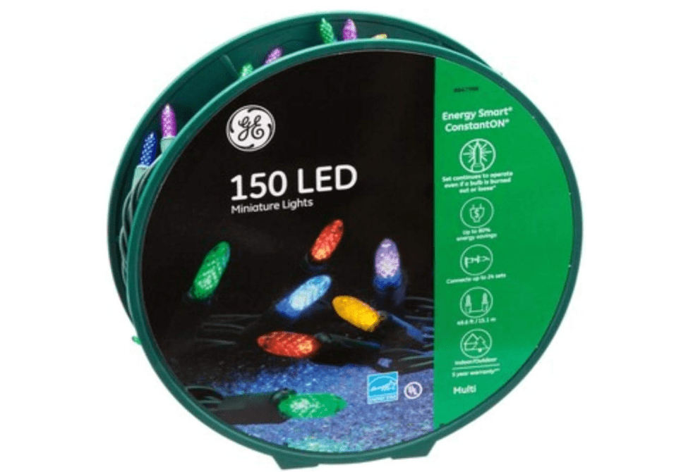 GE Energy Smart 150-Count 49.6-ft Constant Multicolor Mini LED Plug-in Christmas String Lights Energy Sta