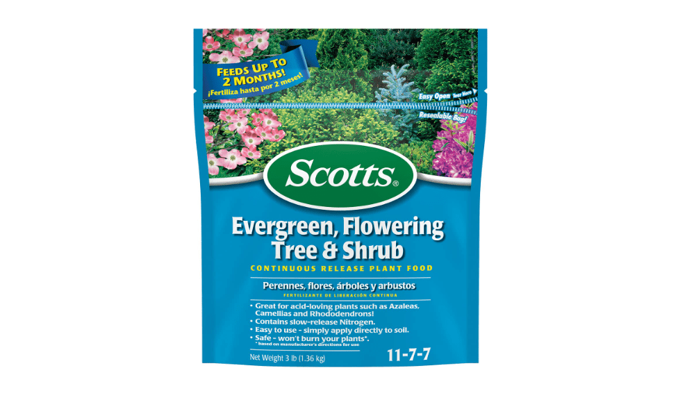 Scotts Evergreen, Flowering Tree & Shrub Continuous Release Plant Food | Feeds up to 2 Months, Contains Slow-Release Nitrogen,