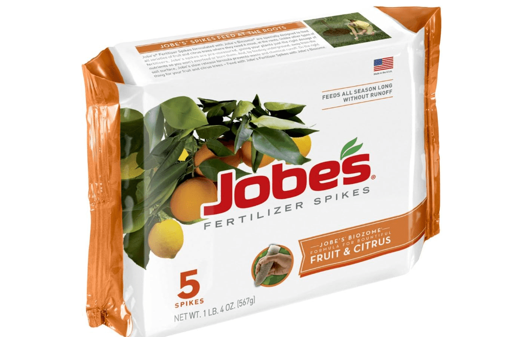 Jobe's 01002 Fertilizer Spikes, Fruit and Citrus, 5 Count, Slow Release, Apple, Orange, Lemon,