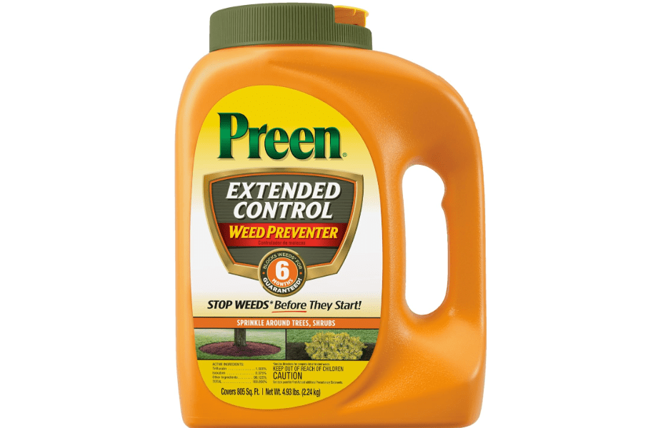 
Preen Extended Control Weed Preventer - 4.93 lb. Bottle - Covers 805 sq. ft. | PreEmergent Herbicide for Garden Weed Control –Prevents Weeds up to 6 Months