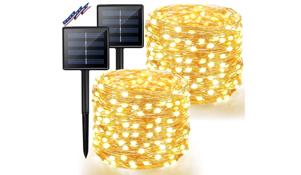 BHCLIGHT Solar String Lights Outdoor, 2 Pack 80 FT 200 LED Fairy Lights | Warm White, 8 Modes, Memory, Auto On/Off, IP65 Waterproof Copper Wire Twinkle