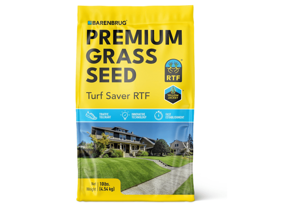  Barenbrug Turf Saver RTF Grass Seed with Yellow Jacket Seed Coating - Less Water Self-Repairing Tall Fescue Turf for Use on Sports Field, Golf Courses