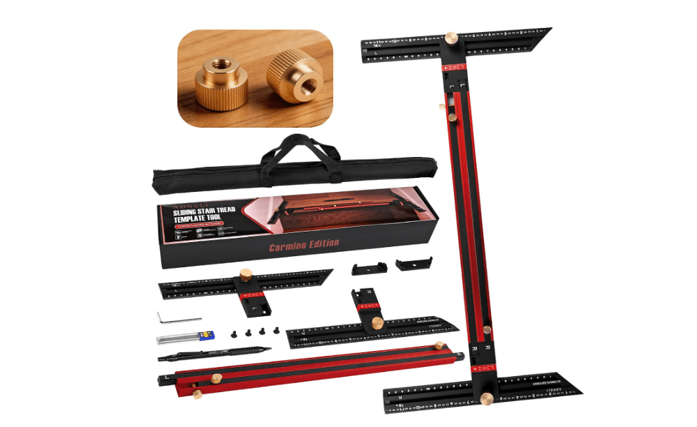 Stair Tread Template Tool (Red/Black) Stair Tread Measuring Tool - Stair Tread Jig - Stair Tread Gauge - Modern Stair