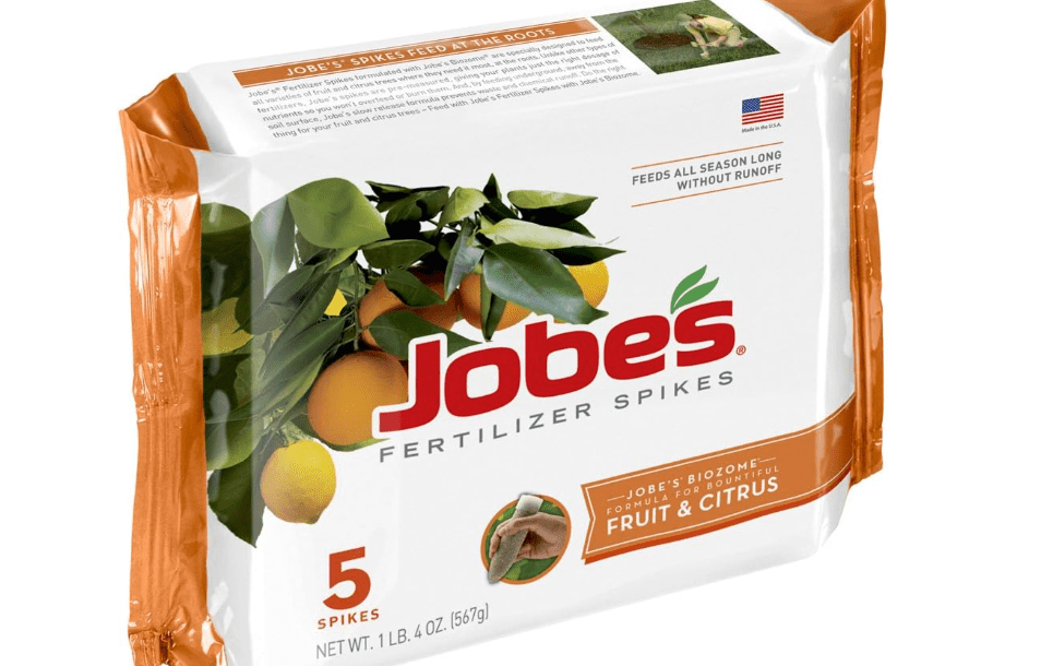 Jobe's 01002 Fertilizer Spikes, Fruit and Citrus, 5 Count, Slow Release, Apple, Orange, Lemon