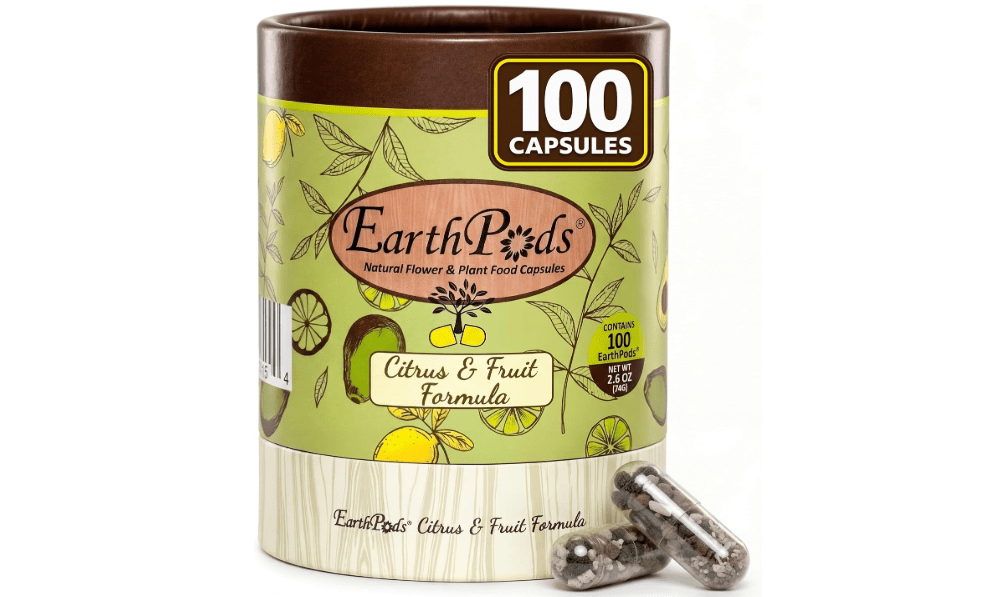 Earth Pods® Organic Citrus Fertilizer Spikes for Potted Lemon & Fruit Trees | 100 premeasured capsules. Up to 4 years for one small potted tree