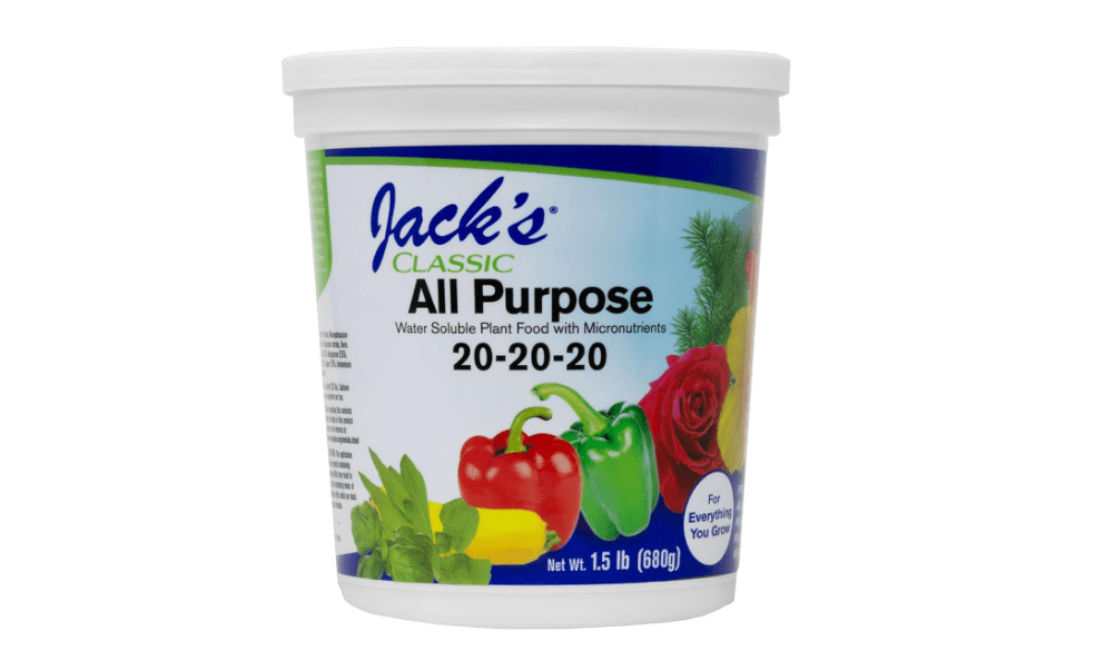 Jack's Classic 20-20-20 All Purpose Water-Soluble Fertilizer, 1.5lb | Powdered, Targeted Micronutrient Package, Promotes Growth, Green