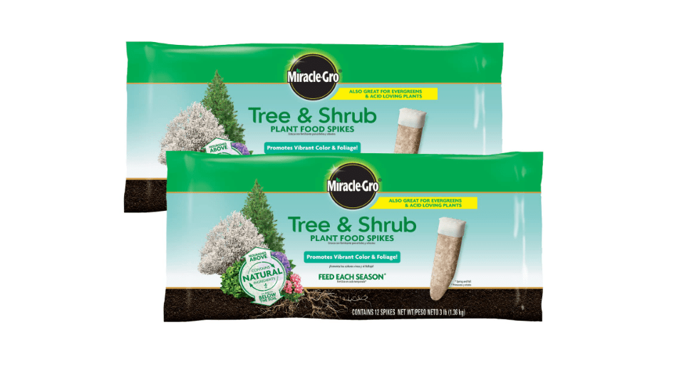 Miracle-Gro Tree & Shrub Plant Food Spikes, 12 Spikes (2-Pack) | For Deciduous, Flowering and Evergreen Trees, Hydrangeas, and Acid-Loving