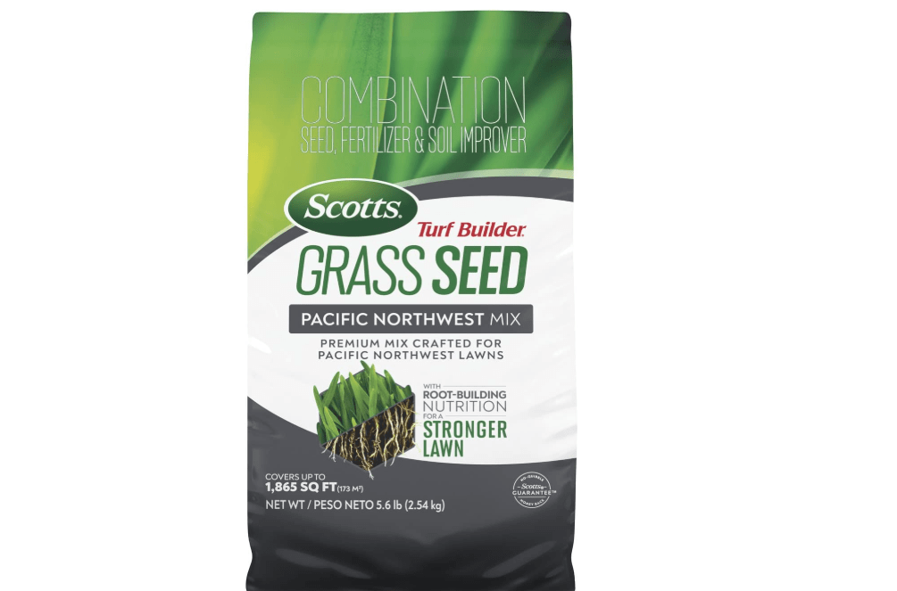 Scotts Turf Builder Grass Seed Pacific Northwest Mix, 5.6 lbs. | Grass Seed Plus Lawn Fertilizer & Soil Improver, Premium Mix, Covers