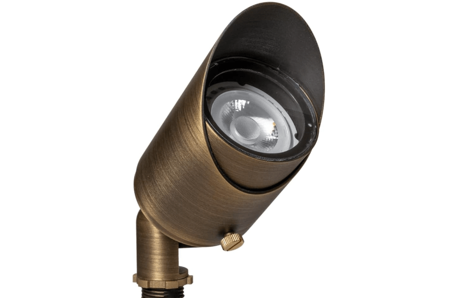 VOLT Top Dog 12V Cast Brass Outdoor Spotlight (Bronze) | Lamp Ready, Heavy Duty Solid Cast Brass, Low Voltage, Fully Adjustable Glare Guard & Knuckle