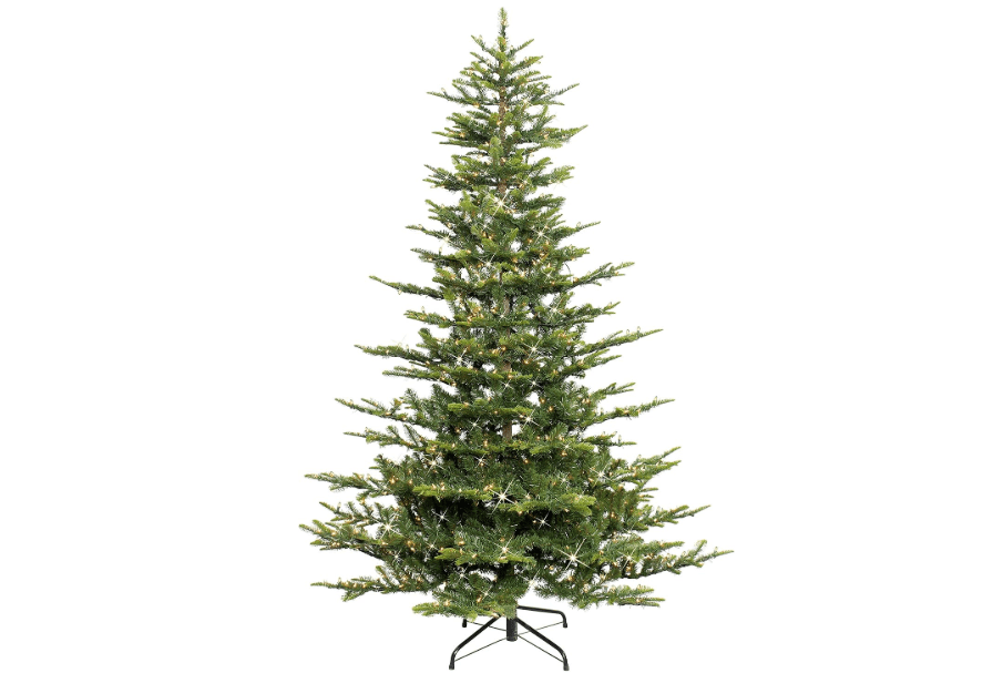 
Puleo International 7.5ft Pre-Lit Aspen Fir Artificial Christmas Tree with 700 Clear Lights, 1319 Realistic Dense Branch Tips, Easy Setup Artificial Trees